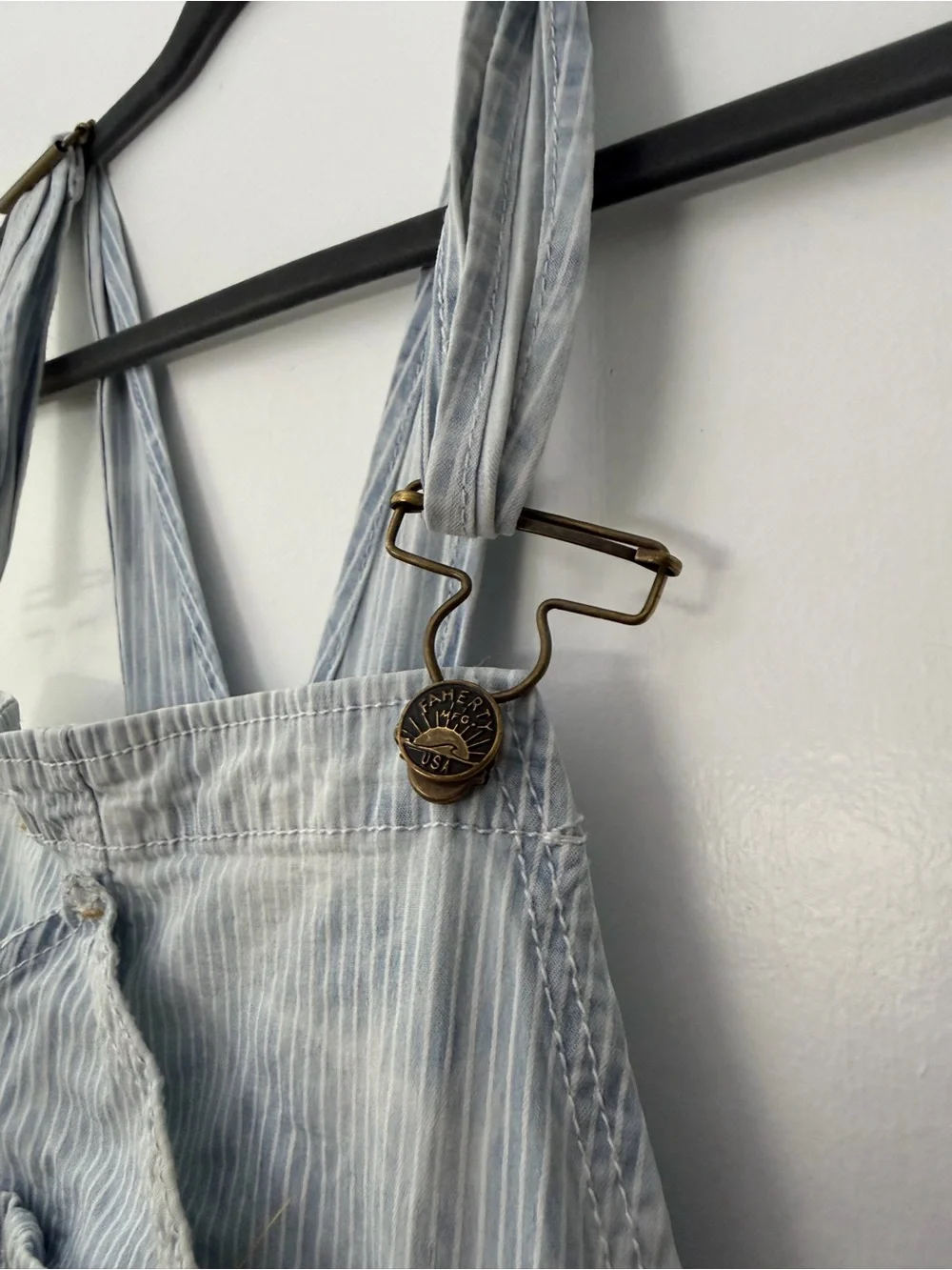 Faherty Topsail Stripe Straight Leg Overalls